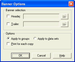 Banner Options Dialog Box