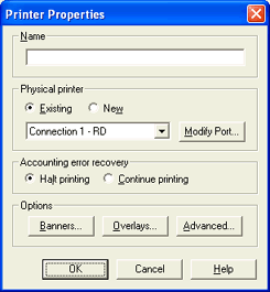 Printer Properties Dialog Box