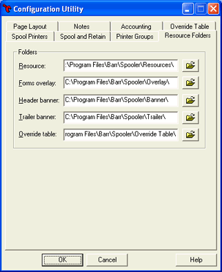 Resource Folders Tab