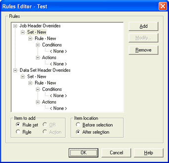 Rules Editor Dialog Box