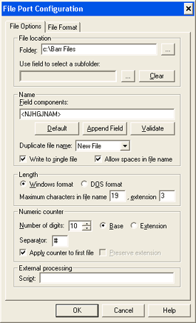 File Options Tab