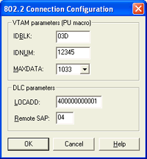 802.2 Connection Configuration Dialog Box