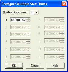 Configure Multiple Start Times Dialog Box