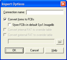 Import Options Dialog Box