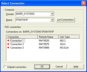 Select Connection Dialog Box