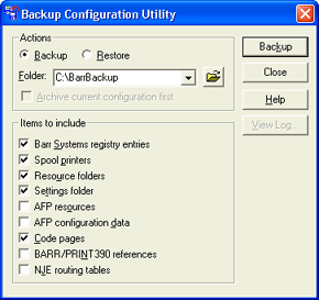 Backup Configuration Utility