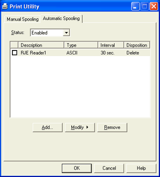 Automatic Spooling Tab