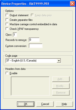 Device Properties Dialog Box