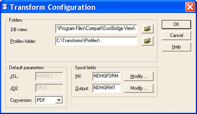Transform Configuration Dialog Box (DocBridge Edition)