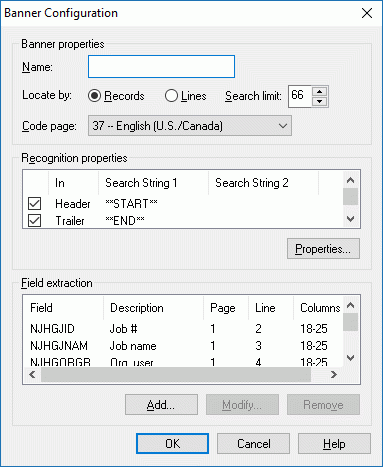 Ficon Banner Configuration Dialog Box