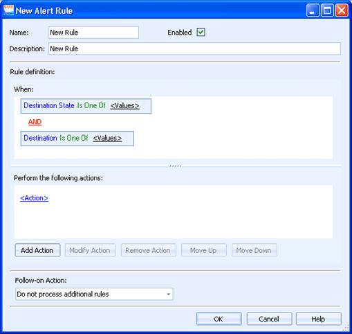 Alert Rule Dialog Box