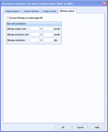 Bitmap Output Tab