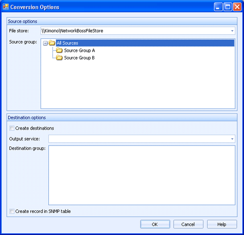 Conversion Options Dialog
