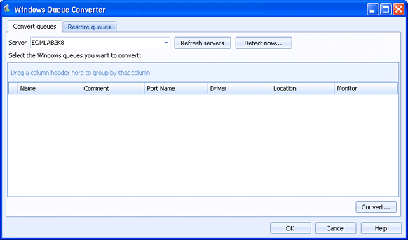 Convert Queues Tab
