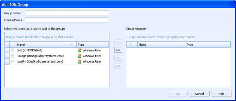 EOM Group Dialog Box