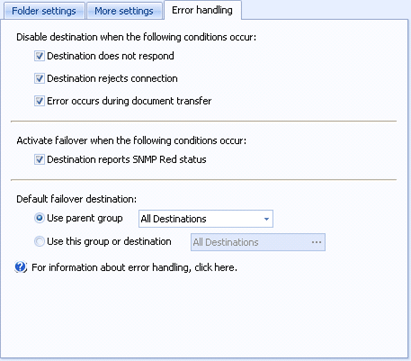 Error Handling Tab