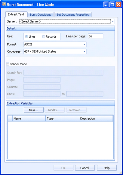 Extract Text Tab