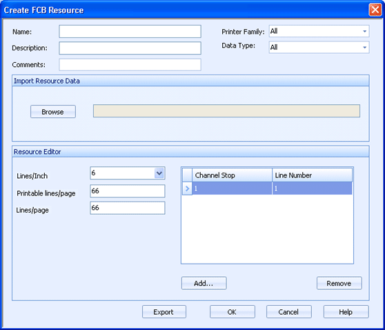 Create FCB Resource Dialog