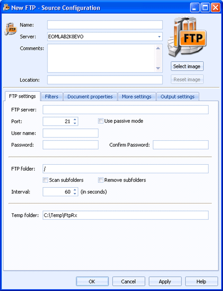 FTP Settings Tab