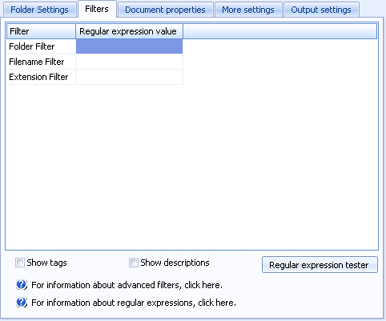 Filters Tab