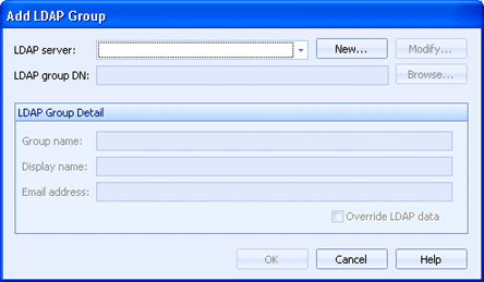 LDAP Group Dialog Box
