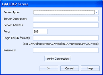 LDAP Server Dialog Box