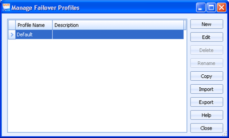Manage Failover Profiles dialog box