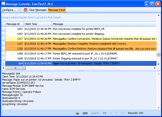 Message Console
