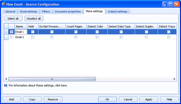 More Settings Tab