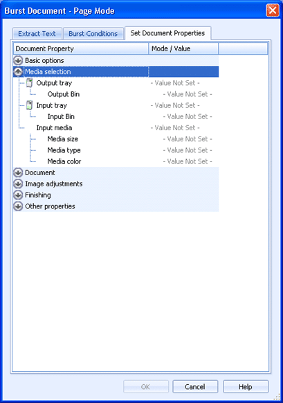 Set Document Properties Tab