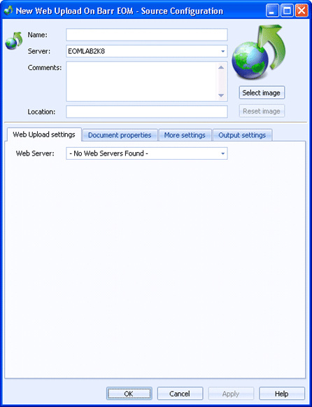 Web Upload Settings Tab